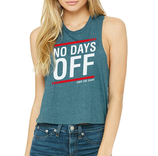 No Days Off Ladies Crop Tank