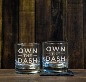 Own The Dash Logo Low Ball Glass Set